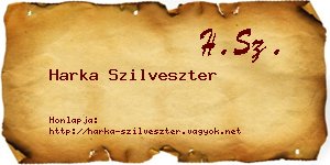 Harka Szilveszter névjegykártya